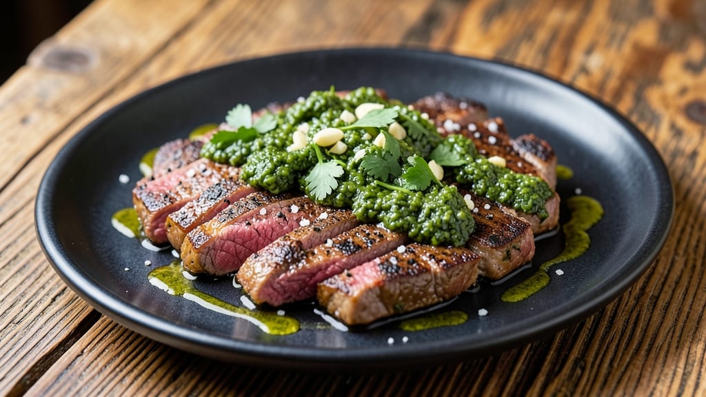 Argentinian Skirt Steak With Chimichurri Sauce Recipe: Bold Herb-Packed Crust and Tangy Drizzle Combo