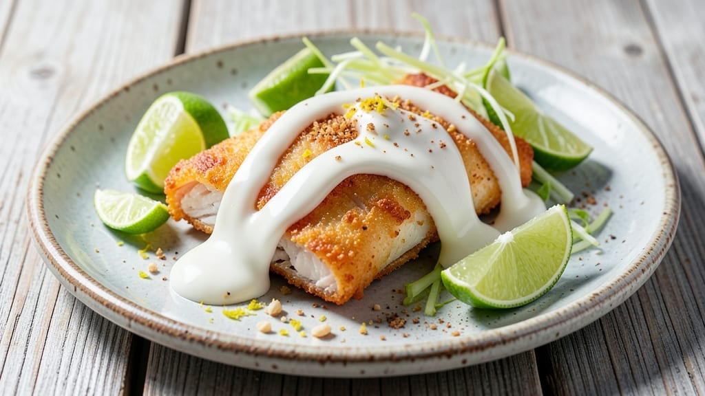 Baja Fresh Fish Tacos White Sauce Recipe: Celery Crown Crunch Over Tangy Cream Base