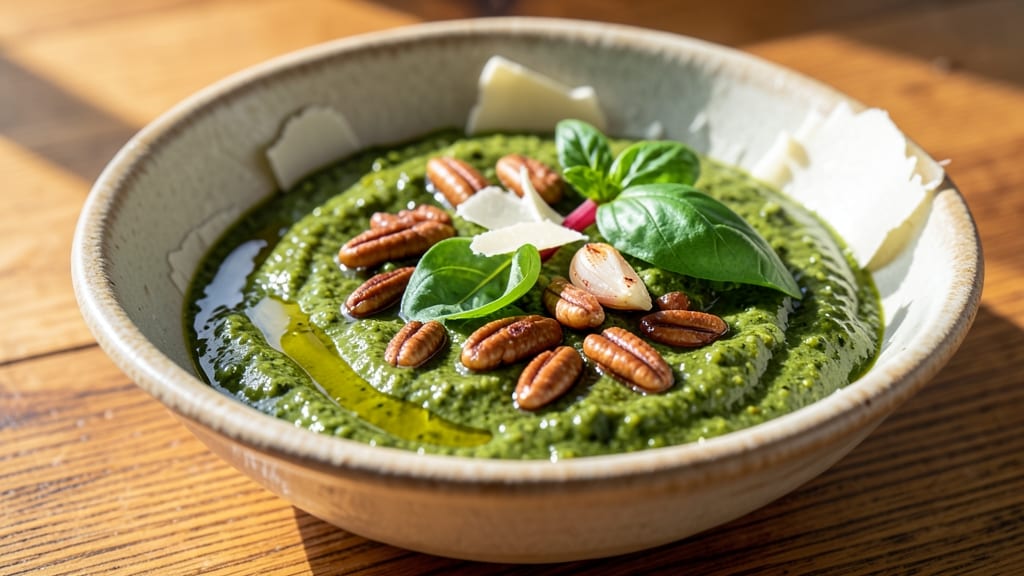 Alton Brown's Pesto Sauce Recipe: Bright Basil Freshness Without Clumps