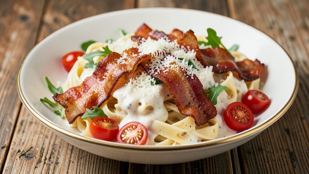 Bacon White Sauce Pasta Recipe: Crispy Edges and Creamy Bacon Velocity