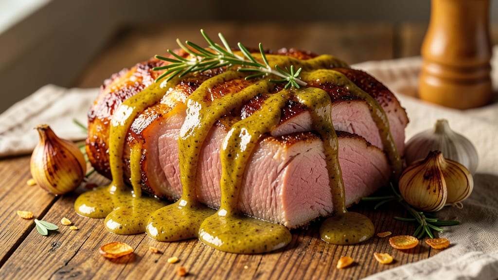Baked Ham With Mustard Sauce Recipe: Glazed to Golden Crunch With Tangy Drizzle