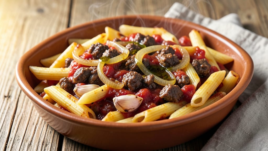 Baked Penne Pasta With Meat Sauce Recipe: One-Pan Italian Weeknight Dinner