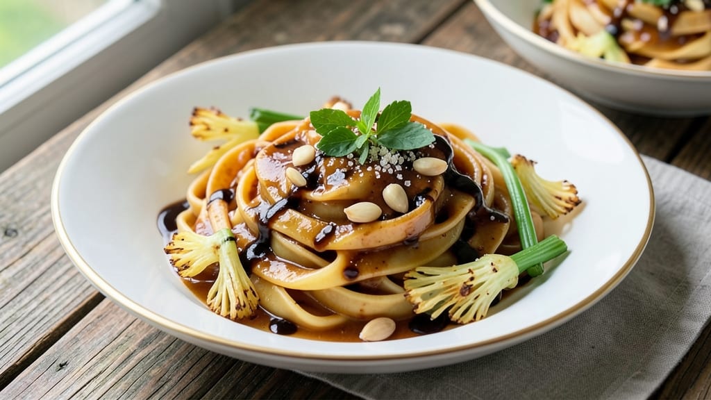 Balsamic Vinegar Pasta Sauce Recipe: Glossy Reduction With Celery Crown Bite