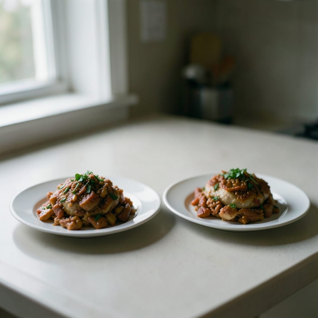 Two versions of the same dish, side by side
