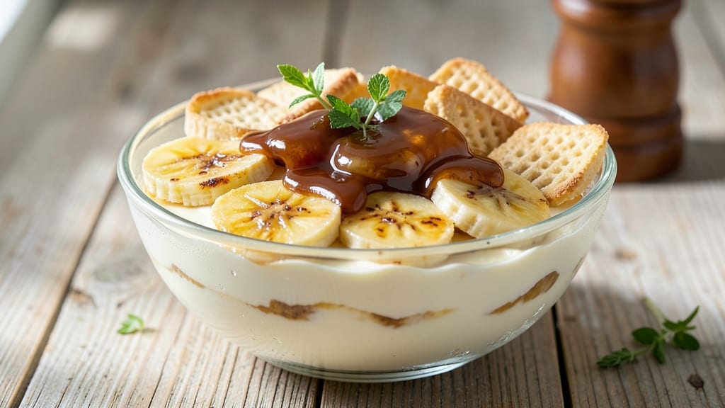 Banana Pudding With Caramel Sauce Recipe: Warm Vanilla Layers and Drizzled Sweetness