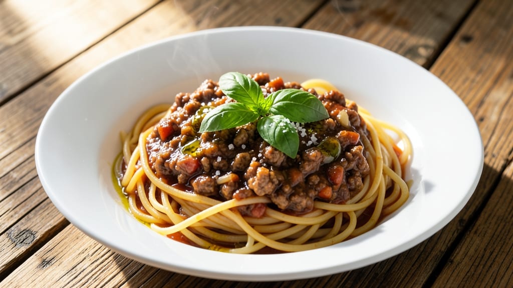 Authentic Italian Spaghetti Meat Sauce Recipe: Deep-Red Tomato Velocity With Herb-Infused Oil Finish