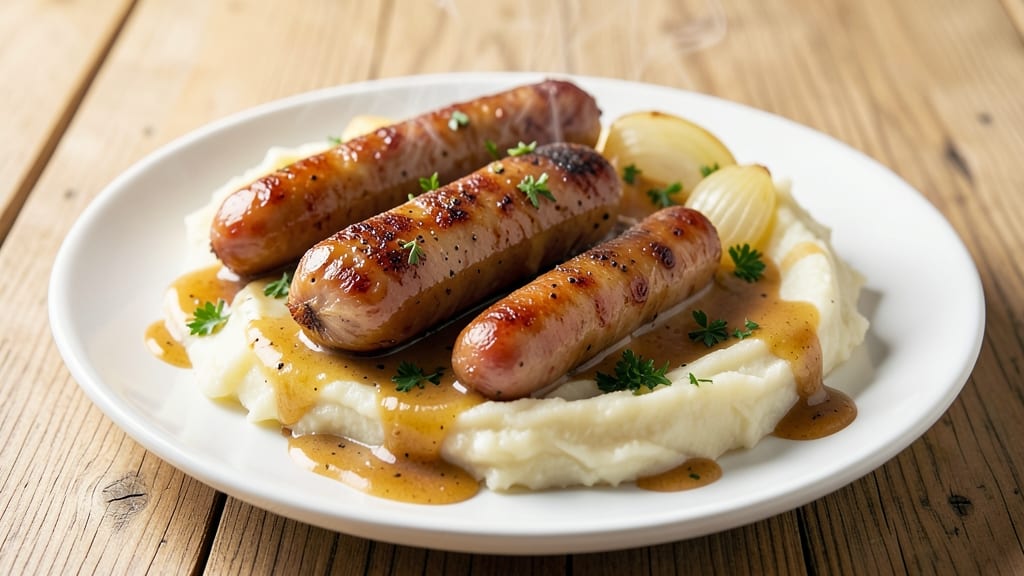 Bangers and Mash Sauce Recipe: Onion-Gravy Richness With Crispy Top