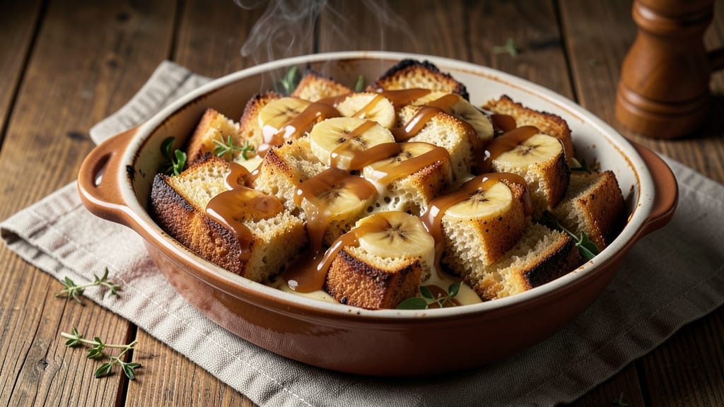Banana Bread Pudding With Caramel Sauce Recipe: Warm Spice and Gooey Layers in One Bite