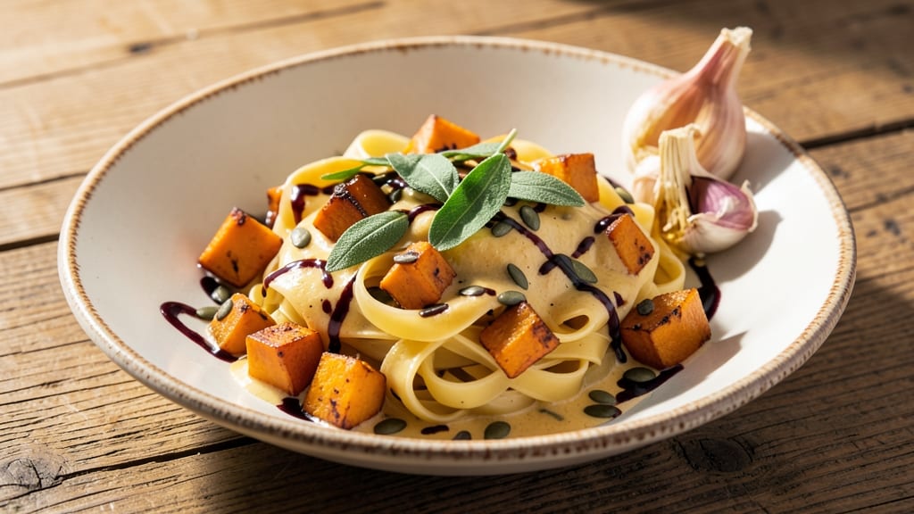 Autumn Harvest Pasta Sauce Recipe: Spiced Squash and Sage Velocity With Nutty Toasted Seeds